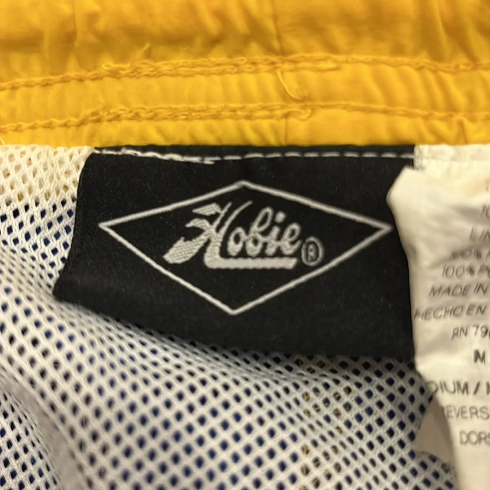 Vintage 1980s Hobie Colorblock Swim Trunks Shorts Men’s M Elastic Waist Nylon